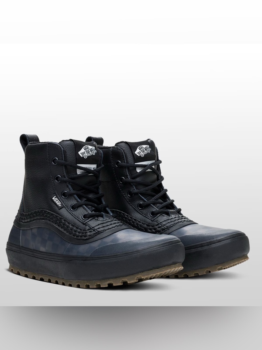 Vans Standard Mid Snow MTE Waterproof Winter Boots Black Checkerboard Men's 10